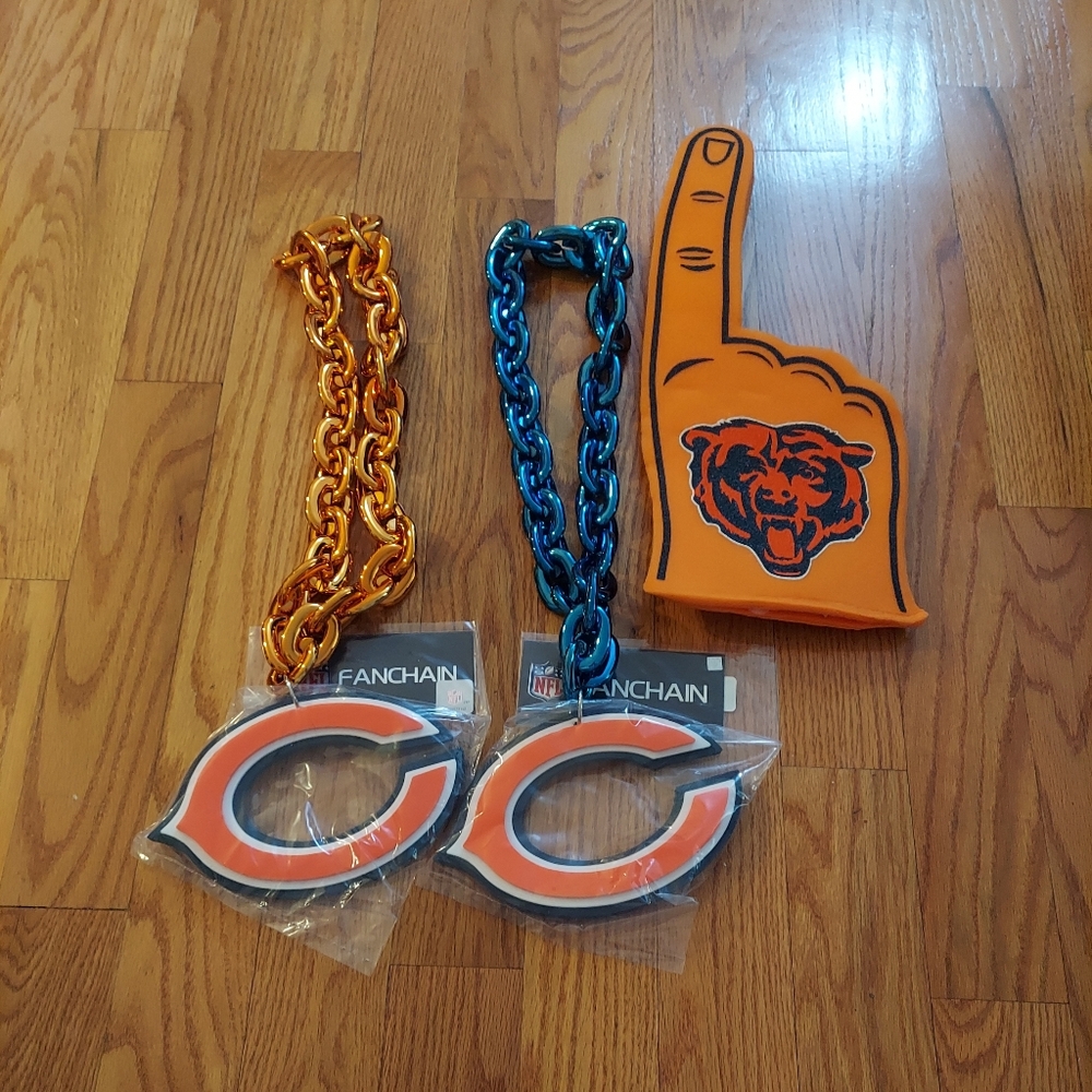 Chicago Bears NFL Football Fan Bundle 2 Chains Fan Finger NEW